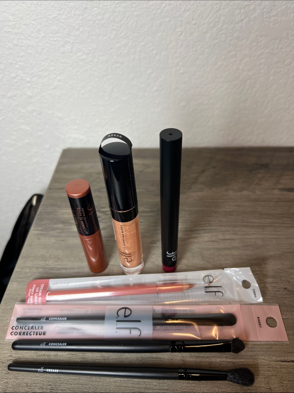 Elf Mascara, Lip Gloss, Matte Lip Color, Lip Liner & Brush Bundle